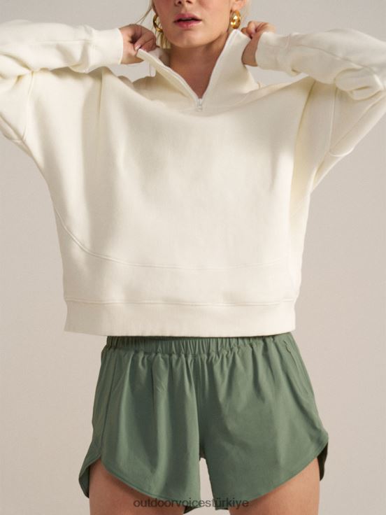 Giyim TR Outdoor Voices kadınlar nimbus 1/4 fermuarlı sweatshirt vanilya 2L6FZJ48